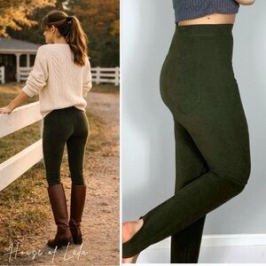 VINTAGE 90s stirrup slacks Forrest green high waisted pants leggings